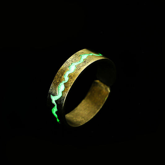 Luminous Electroplated Ring With Crack Design Adjustable Unisex Ring Glowing Fashion Accessory For Men And Women
