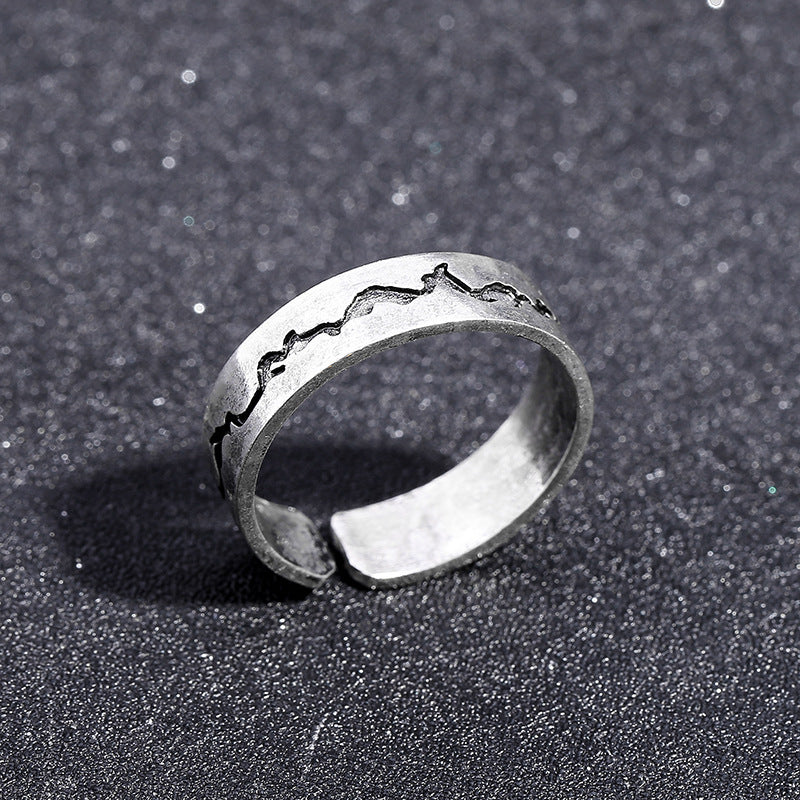 Luminous Electroplated Ring With Crack Design Adjustable Unisex Ring Glowing Fashion Accessory For Men And Women