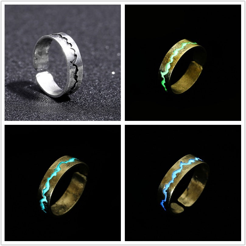 Luminous Electroplated Ring With Crack Design Adjustable Unisex Ring Glowing Fashion Accessory For Men And Women