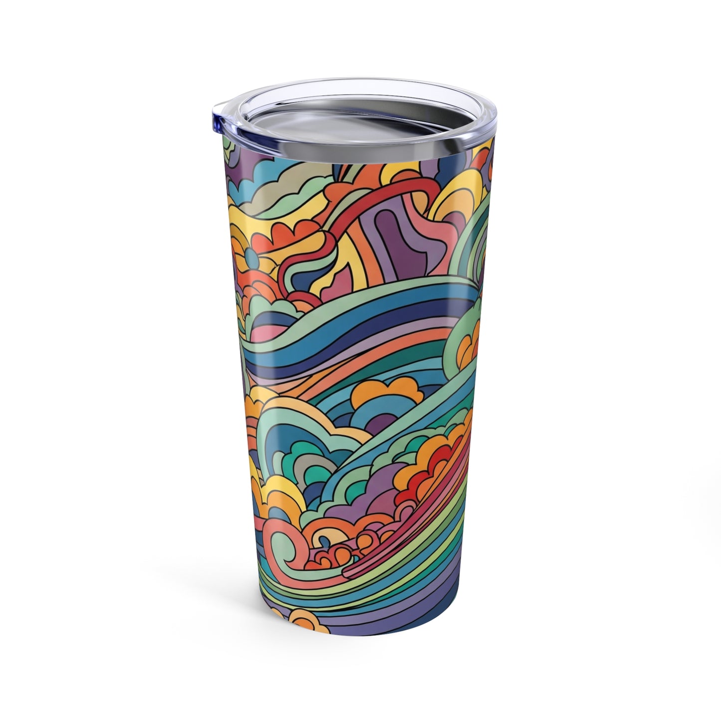 20oz Stainless Steel Tumbler With Printed Design Double Wall Vacuum Insulated Spill Resistant Durable Thermal Cup