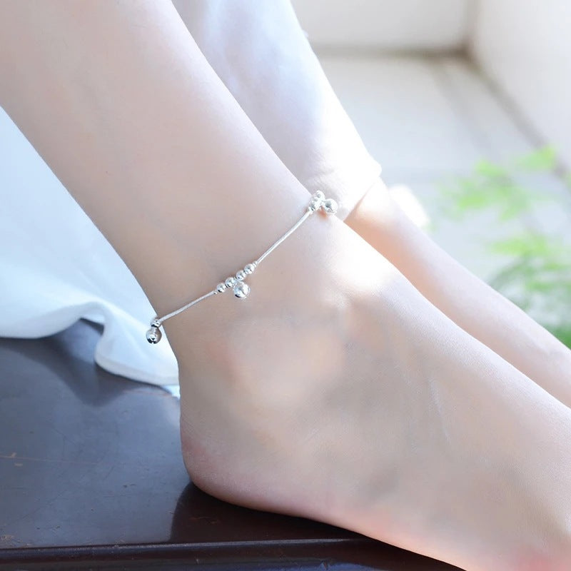 Womens Silver Bracelet With Three Bell Charms Geometrical Design Fashion Jewelry Gift For Women Silver Plated