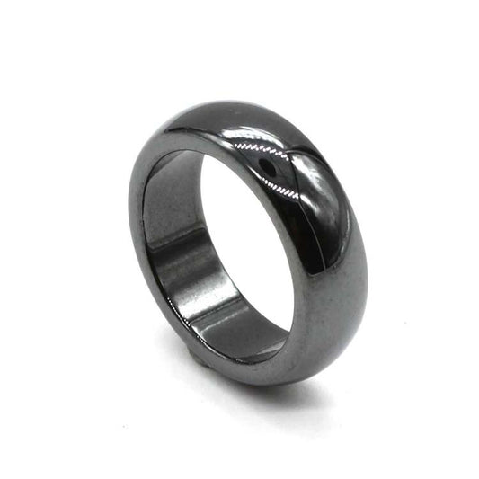 Unisex Black Gallstone Ring Round European American Shank Ring Natural Stone Statement Ring Sizes 6 9 10 11 12