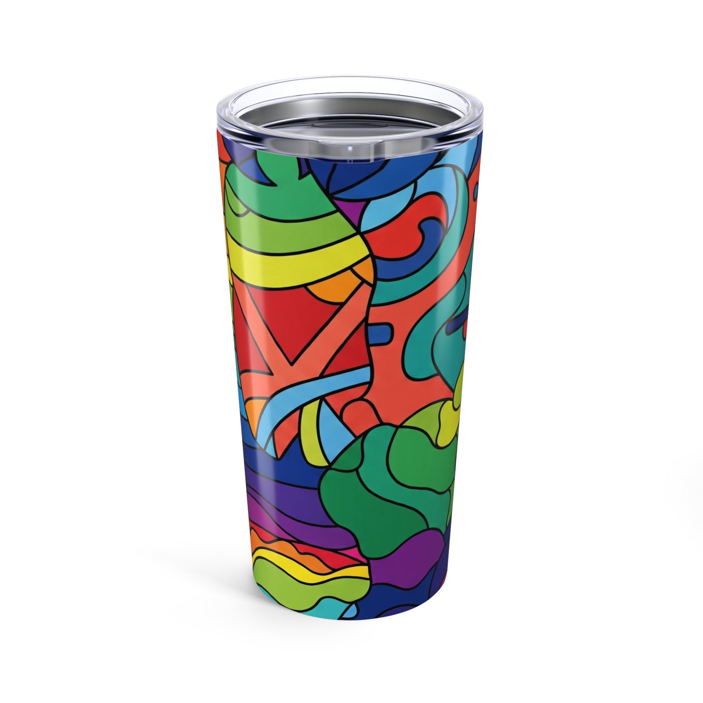 20oz Stainless Steel Tumbler Double Wall Vacuum Insulation Spill Resistant Travel Mug Printed Design Dishwasher