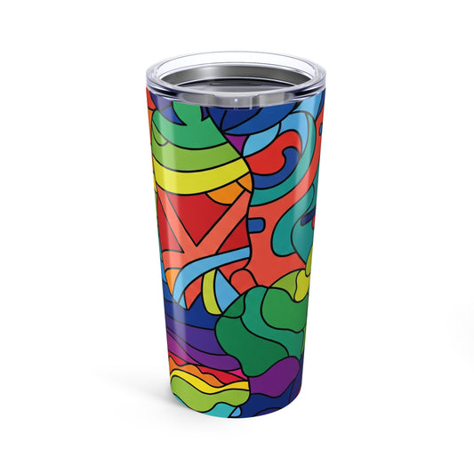 20oz Stainless Steel Tumbler Double Wall Vacuum Insulation Spill Resistant Travel Mug Printed Design Dishwasher