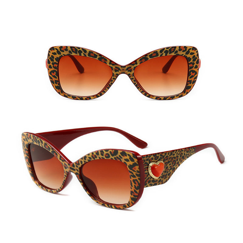 Womens Vintage Cat Eye Sunglasses UV400 Protection Trendy Large Frame Leopard Print Frames Fashion Eyewear Everyday