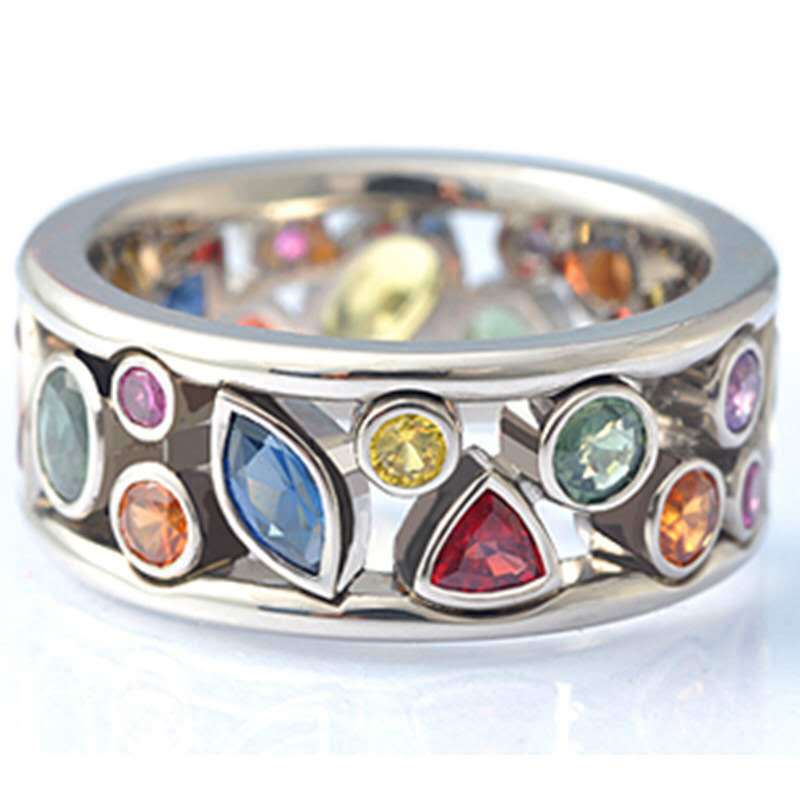Unisex Geometric Hollow Ring With Zircon Inlay Alloy Jewelry Gift Individually Packed Ring For Everyday Wear Now