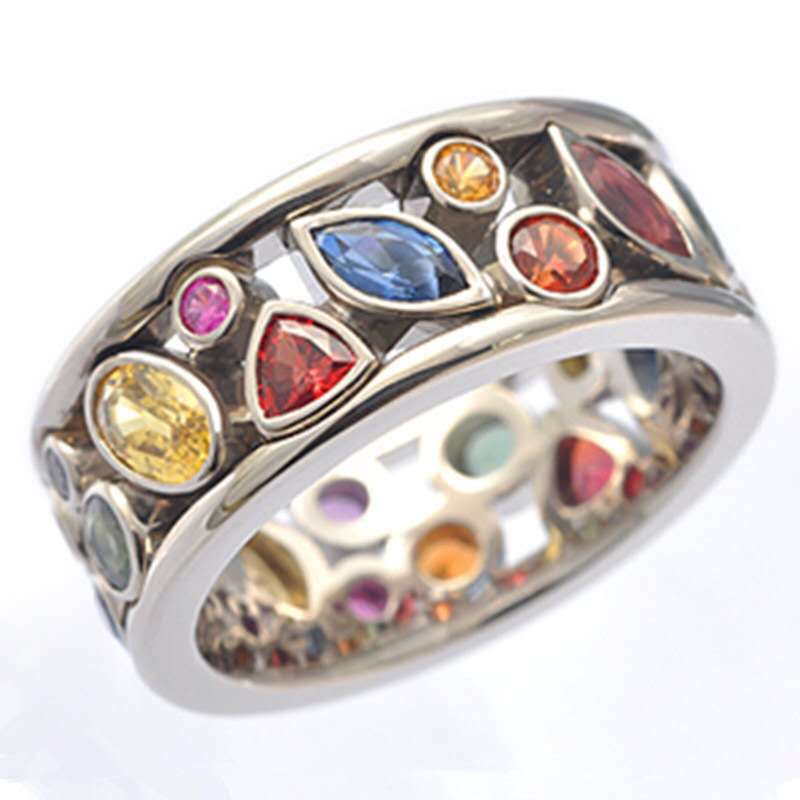 Unisex Geometric Hollow Ring With Zircon Inlay Alloy Jewelry Gift Individually Packed Ring For Everyday Wear Now