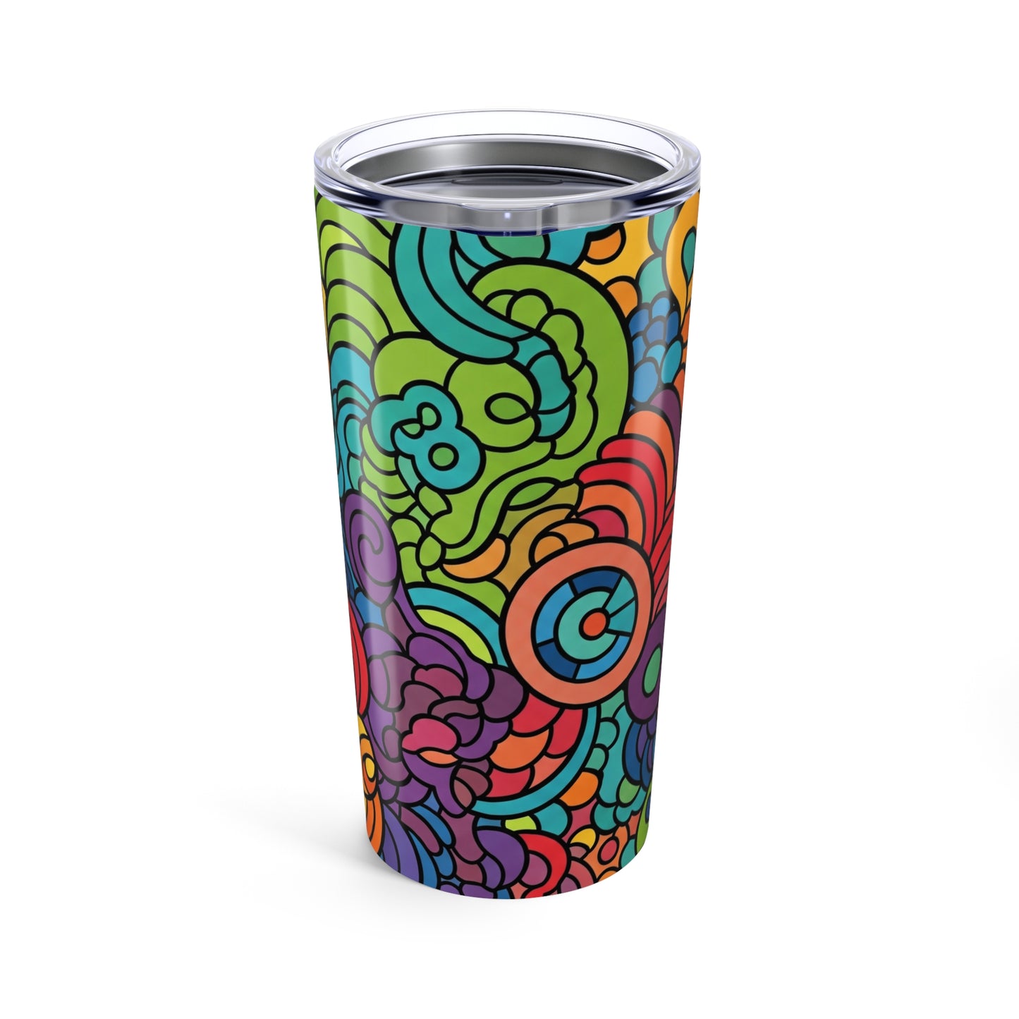 20oz Stainless Steel Tumbler Printed Design Double Wall Vacuum Insulation Spill Resistant Travel Mug Dishwasher