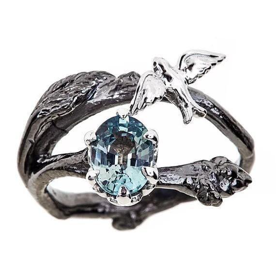 Geometric Alloy Rings For Women Branch Design Electroplated Couple Anniversary Jewelry Gift For Her Daily Style