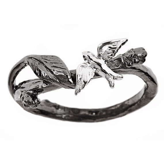 Geometric Alloy Rings For Women Branch Design Electroplated Couple Anniversary Jewelry Gift For Her Daily Style