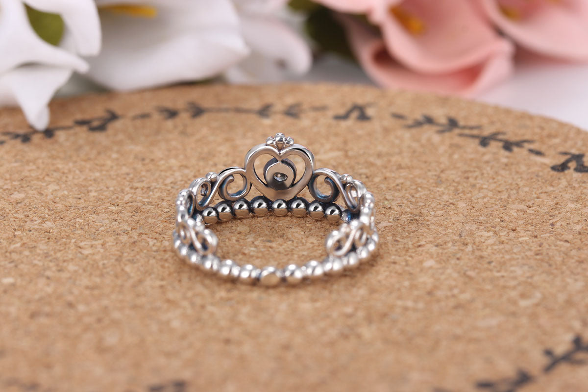 Vintage Copper Crown Ring With Micro Zircon Inlaid Stones For Wedding Or Engagement Gift For Her Classic Jewelry Idea