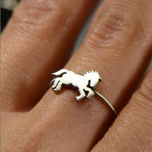 Men Ring Alloy Horse Zodiac Fashion Animal Ring Gift