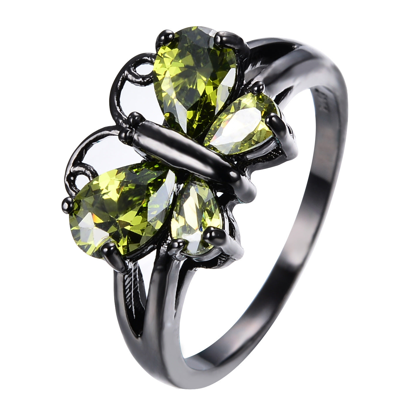 Gold Plated Butterfly Ring With Blue Zircon For Women Elegant Jewelry Gift Idea Trendy Accessory For Everyday Wear