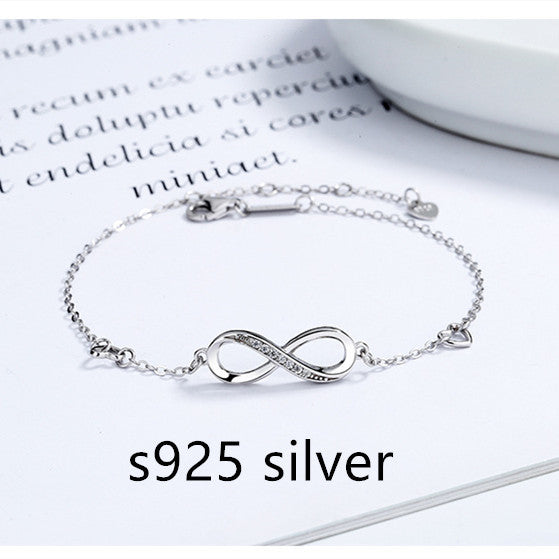 Elegant Crystal Zircon Bracelet With 8 Shaped Design Rose Gold Finish Adjustable Length Copper Bracelet Please