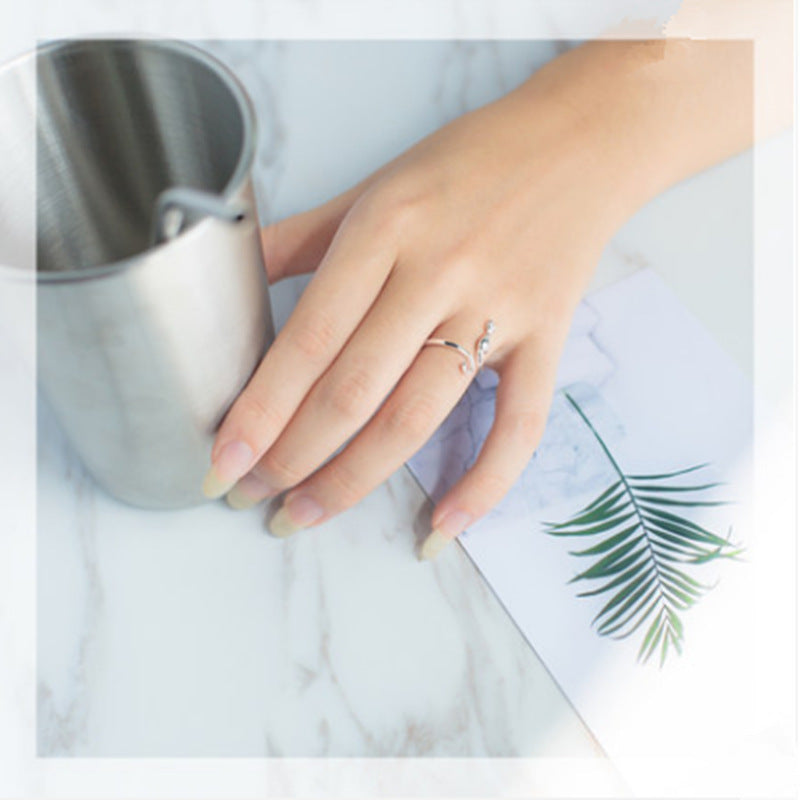 Womens Silver Ring With Sweet Cat Design Animal Zodiac Ring Korean Fashion Jewelry Gift For Her Delicate Silver Ring