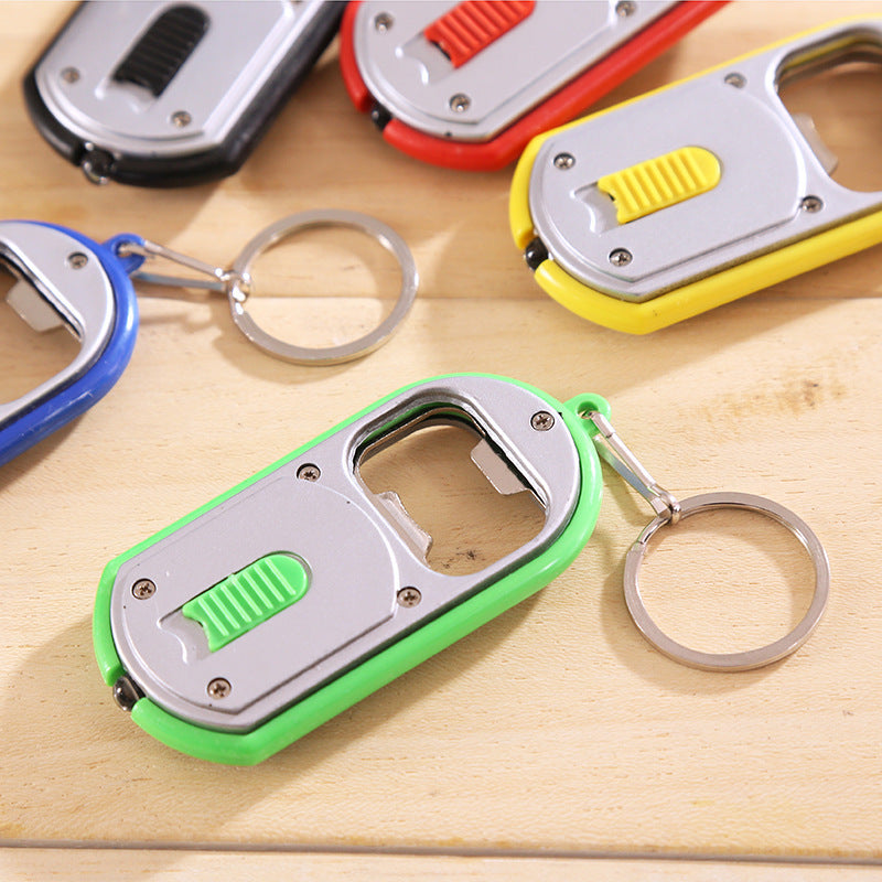 Unisex Keychain Bottle Opener With LED Light Portable Versatile Key Chain Tool Corkscrew Gadget Handy Packable