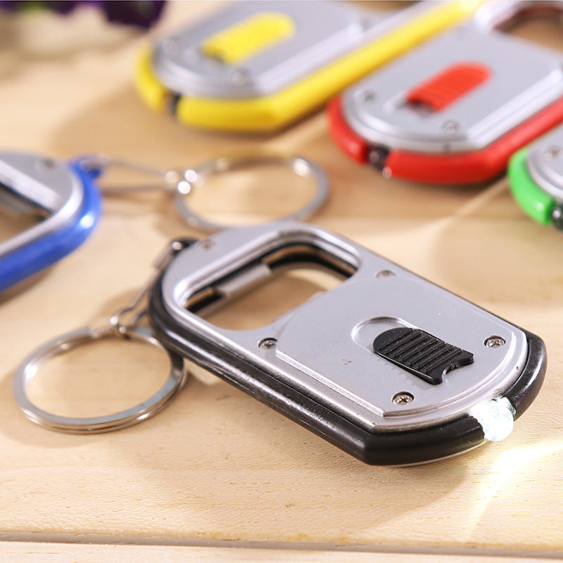 Unisex Keychain Bottle Opener With LED Light Portable Versatile Key Chain Tool Corkscrew Gadget Handy Packable