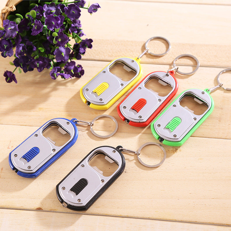 Unisex Keychain Bottle Opener With LED Light Portable Versatile Key Chain Tool Corkscrew Gadget Handy Packable
