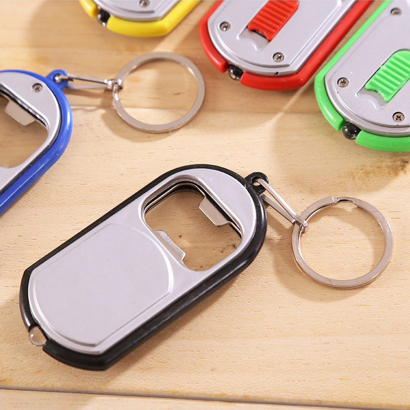 Unisex Keychain Bottle Opener With LED Light Portable Versatile Key Chain Tool Corkscrew Gadget Handy Packable
