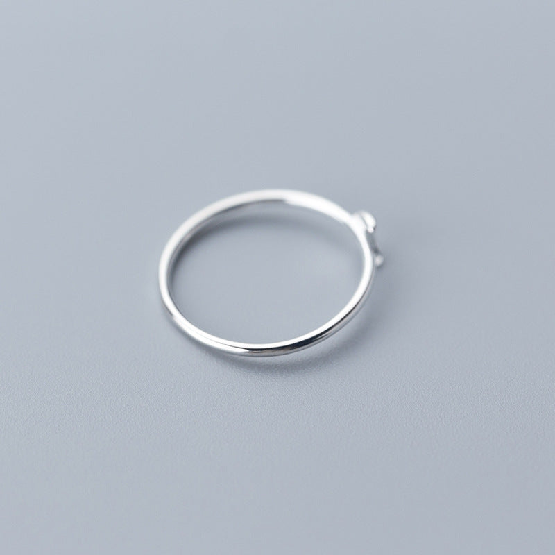 Minimalist Moon Cross Lightning Ring 925 Sterling Silver Tiny Joints For Fashion Women Party Gift Modern Jewel