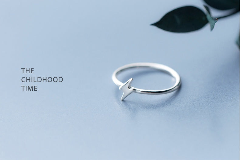 Minimalist Moon Cross Lightning Ring 925 Sterling Silver Tiny Joints For Fashion Women Party Gift Modern Jewel