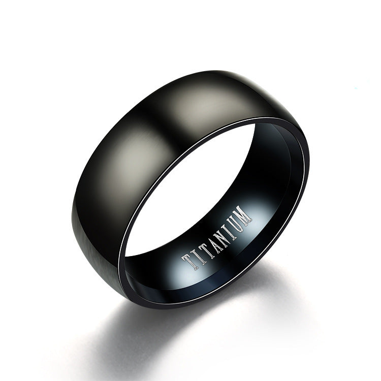 Mens Stainless Steel U Shape Ring 8mm Black Band Simple Ring Ideal Gift For Men Perfect Ring For Trade Shows