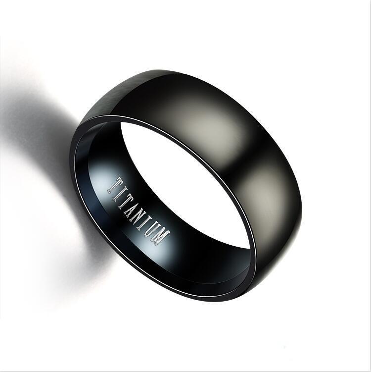 Mens Stainless Steel U Shape Ring 8mm Black Band Simple Ring Ideal Gift For Men Perfect Ring For Trade Shows