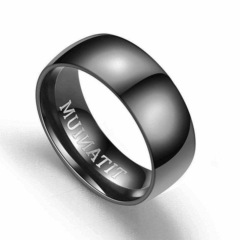 Mens Stainless Steel U Shape Ring 8mm Black Band Simple Ring Ideal Gift For Men Perfect Ring For Trade Shows