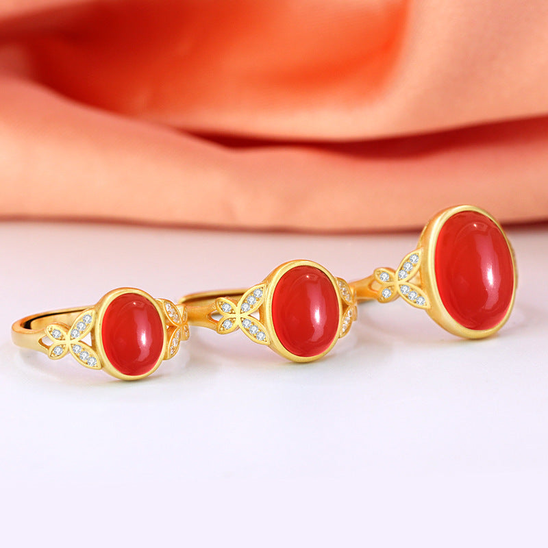 Sterling Silver Plated Ring With Ancient Gold Flower Design Adjustable Opening 925 Silver Ring Holiday Gift For Her