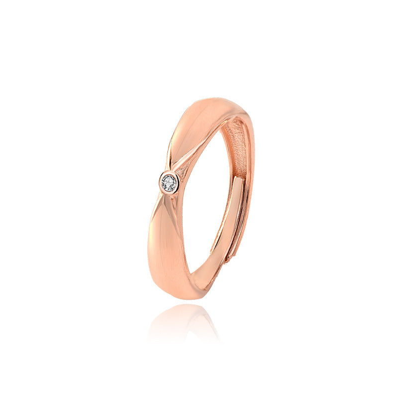 Sterling Silver Bow Couple Rings Adjustable Opening Ring Fine Polishing Holiday Gift For Lovers Gift Ideas Now