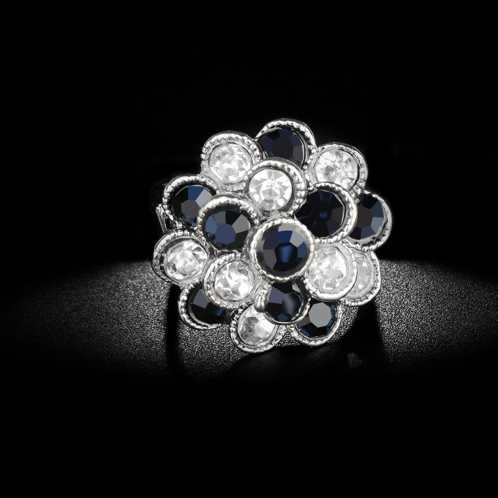 Geometric 3D Layered Electroplated Alloy Ring European Style for Awards and Commemorative Gifts for Daily Wear