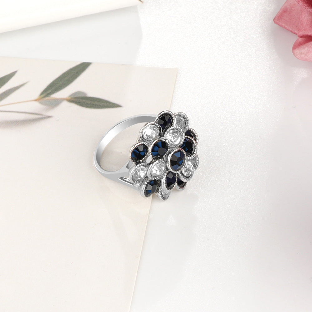 Geometric 3D Layered Electroplated Alloy Ring European Style for Awards and Commemorative Gifts for Daily Wear