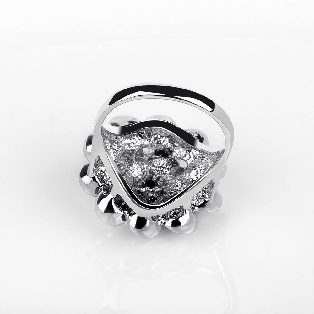 Geometric 3D Layered Electroplated Alloy Ring European Style for Awards and Commemorative Gifts for Daily Wear