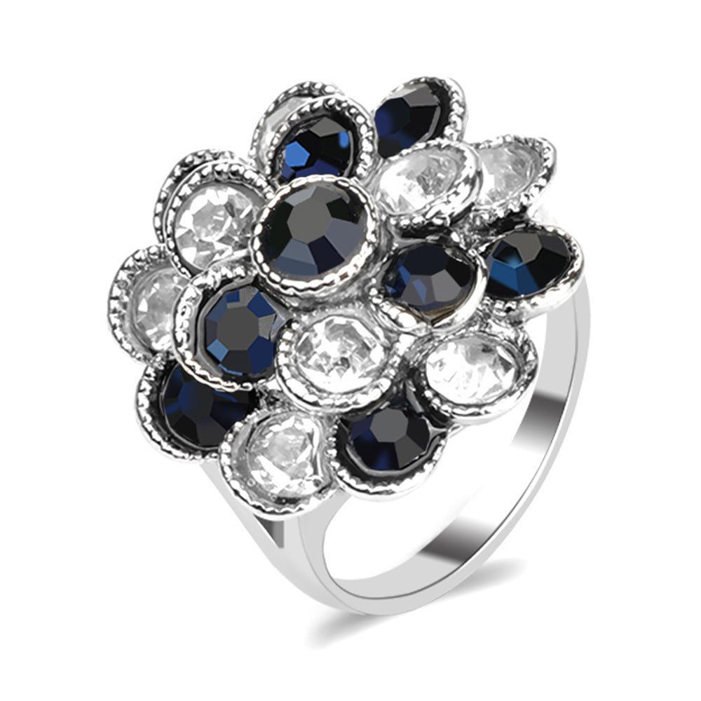 Geometric 3D Layered Electroplated Alloy Ring European Style for Awards and Commemorative Gifts for Daily Wear