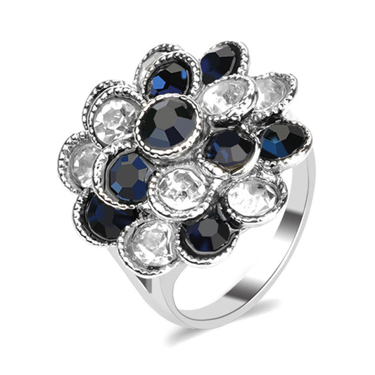 Geometric 3D Layered Electroplated Alloy Ring European Style for Awards and Commemorative Gifts for Daily Wear