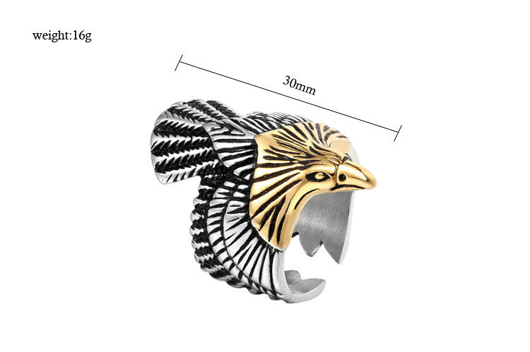 Mens Vintage Style Titanium Steel Eagle Ring Retro Personality Jewelry For Men Sizes 8 9 10 11 12 Gift Box Now