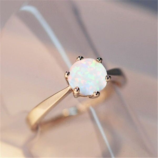 Gold Plated Alloy Crown Bracelet With White Opal Inlay Eight Prong European Style Jewelry Gift For Her Stylish