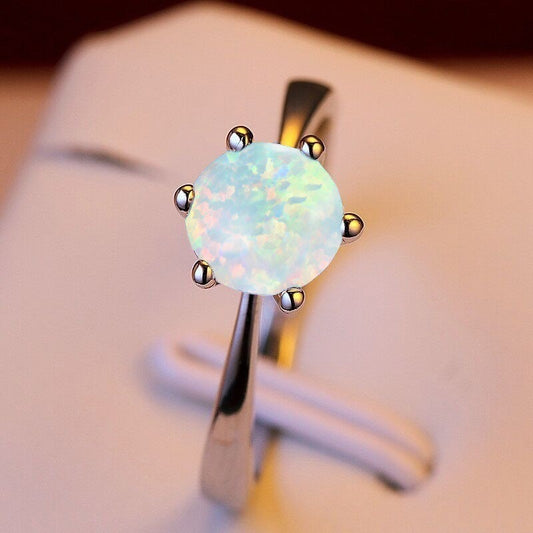 Gold Plated Alloy Crown Bracelet With White Opal Inlay Eight Prong European Style Jewelry Gift For Her Stylish
