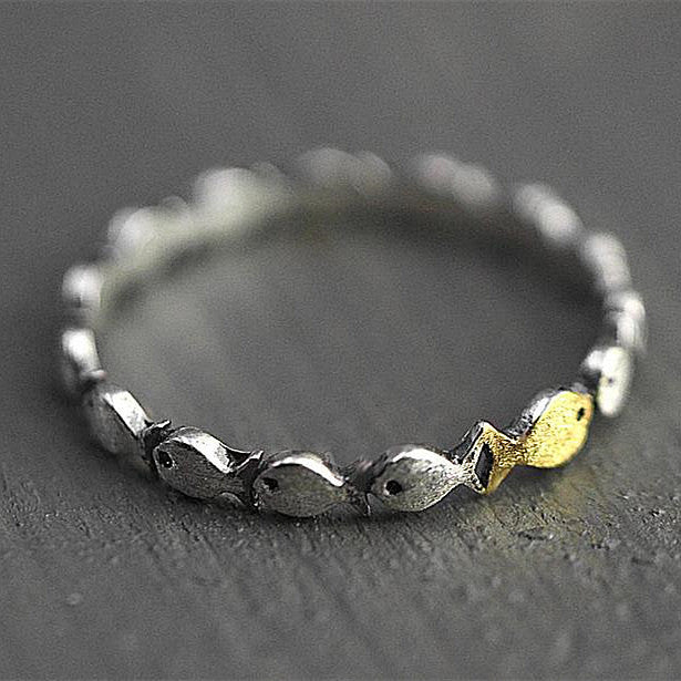 Unisex Fish Ring Zodiac Design Silver Plated Alloy Jewelry Ring For Men And Women Individually Packed Gift Idea