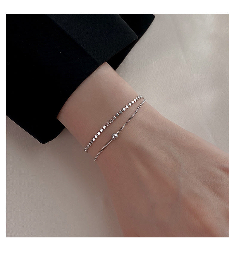 Womens Copper Geometric Bracelet White Gold Plated Korean