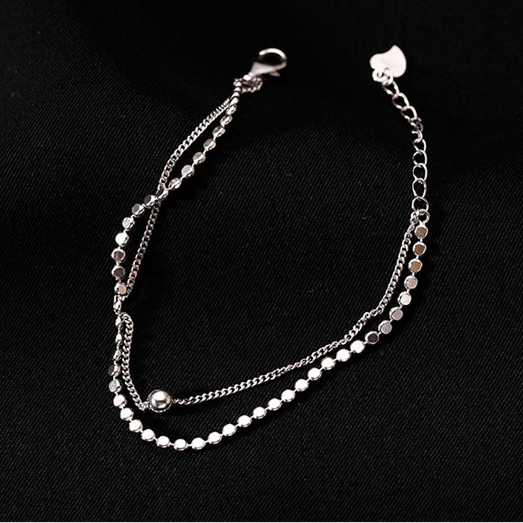 Womens Copper Geometric Bracelet White Gold Plated Korean