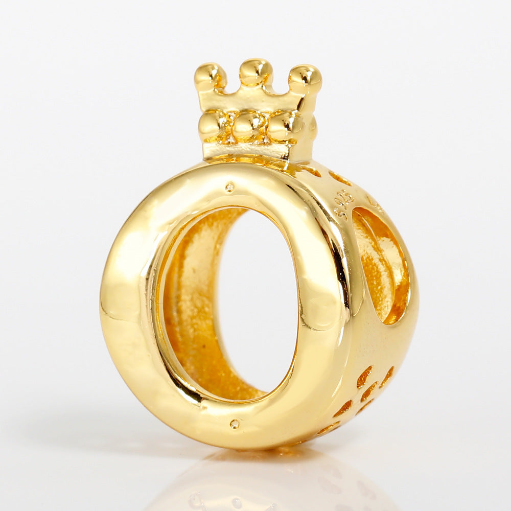 Crown Letter O Charm Bead 4 3mm For DIY Bracelet Necklace Jewelry Making Silver Plated Copper Nickel High Quality