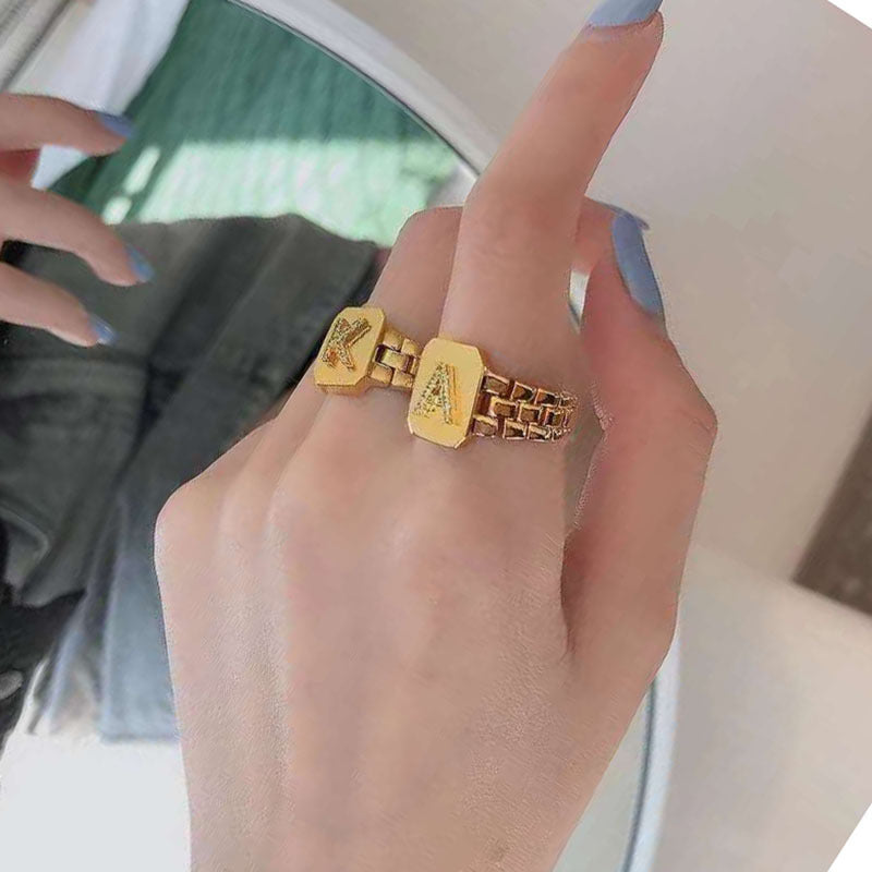 Simple Trendy Metal Chain Open Index Finger Ring Ring