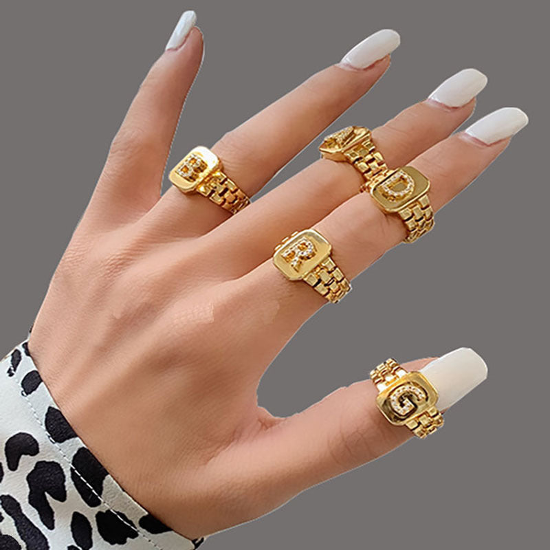 Simple Trendy Metal Chain Open Index Finger Ring Ring