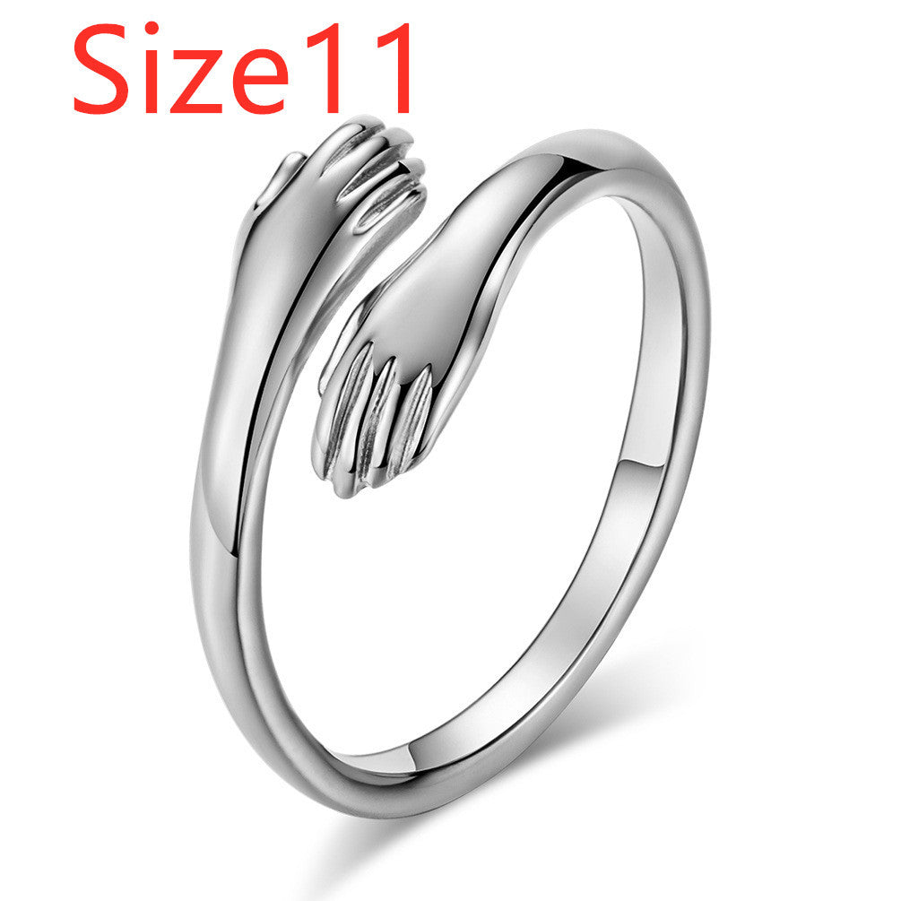 Vintage Hug Ring Eco Friendly White Copper Lightweight Thin Band For Women And Men Ideal Everyday Jewelry Gift