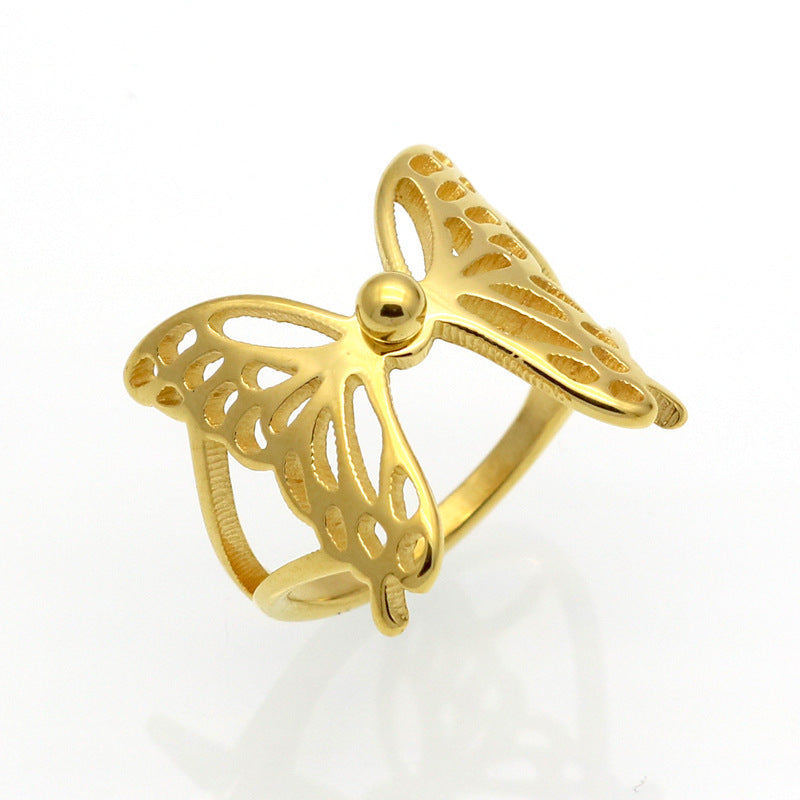 Butterfly Wings Hollow Ring 316L Stainless Steel Jewelry