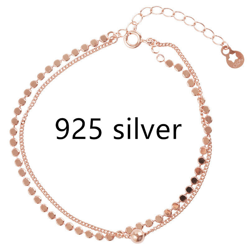 Womens Copper Geometric Bracelet White Gold Plated Korean