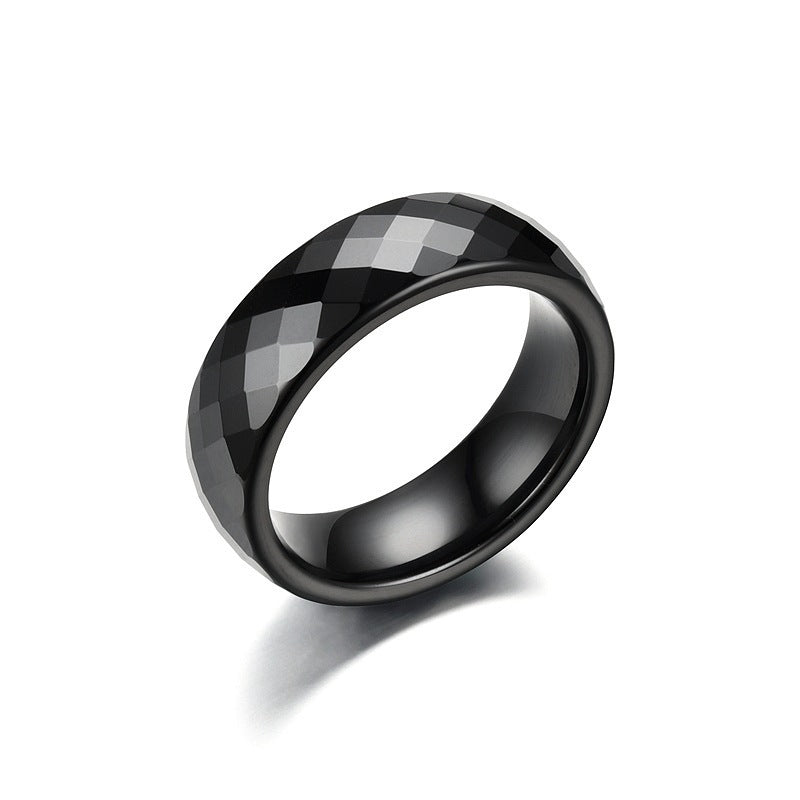 Ceramic Couple Rings Black White Polished 6mm Wide Wedding Band For Engagement Anniversary And Promise For Couples