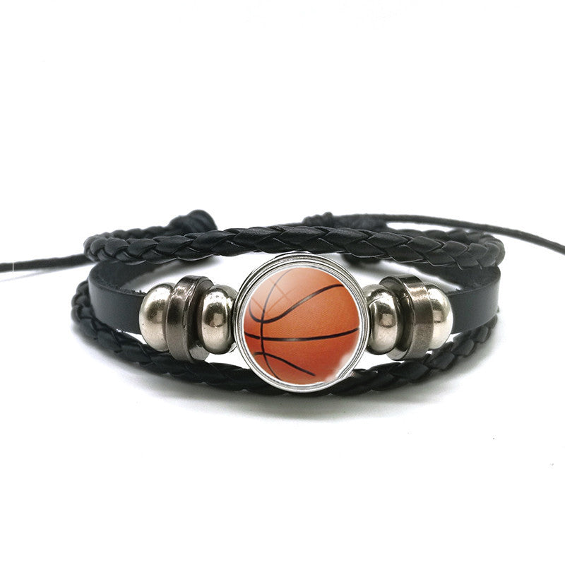 Mens Braided Leather Bracelets With Alloy And Glass Accents And Concealed Buckle Clasp For Everyday Wear Black