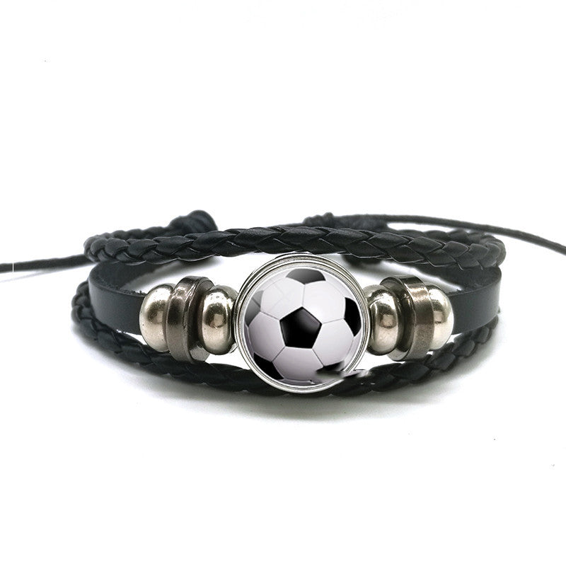 Mens Braided Leather Bracelets With Alloy And Glass Accents And Concealed Buckle Clasp For Everyday Wear Black
